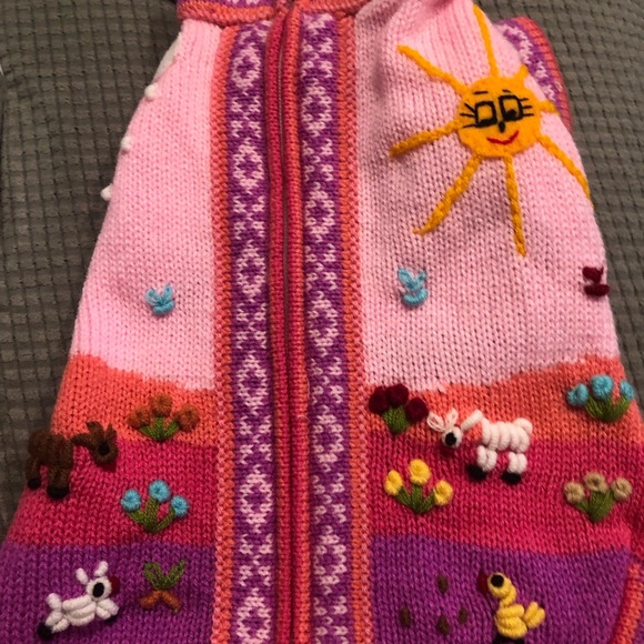 Embroidery Peruvian dog cardigan S/M - Picture 4 of 7